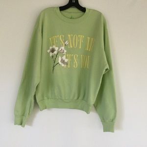 Twins Flames Floral It's Not Me It's You Crewneck Sweatshirt Grandmacore Size S